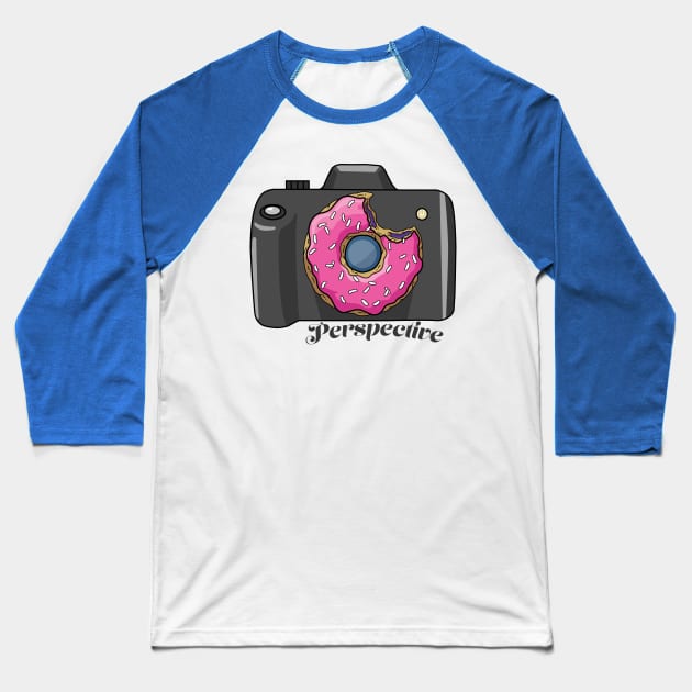 Donut Camera Baseball T-Shirt by GrumpyDonut